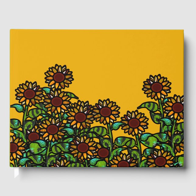 Süßes Sonnenblumenfeld Gästebuch (Vorderseite)