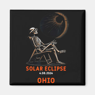 Süßes Sonnenfinsternis-Skelett Ohio-Souvenir Magnet