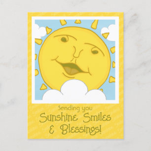 Süßes Sonnenschein-Lächeln Gute Besserung Erholung Postkarte
