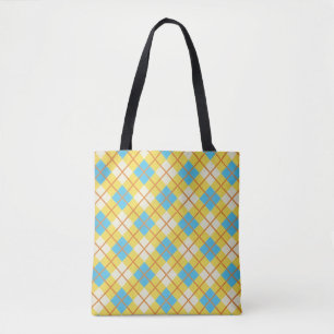 Süßes sonniges Gelb und blaues Argyle-Muster