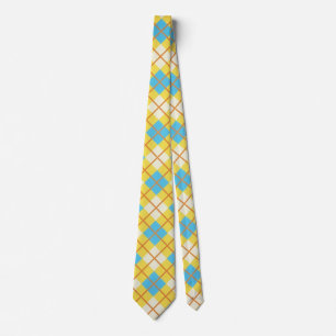 Süßes sonniges Gelb und blaues Argyle-Muster Krawatte