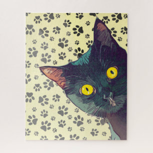 Süßes spähendes Katzen-Design-Puzzle Puzzle