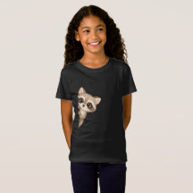 Süßes spähendes Waschbär-Kinder-Shirt