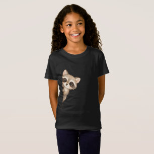Süßes spähendes Waschbär-Kinder-Shirt T-Shirt