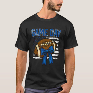 Süßes Spieltags-Football-Schleife Blau für Mutti M T-Shirt