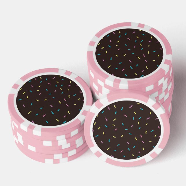 Süßes Sprinkles Poker Chips (Schokoladenbraun) (Stapel)