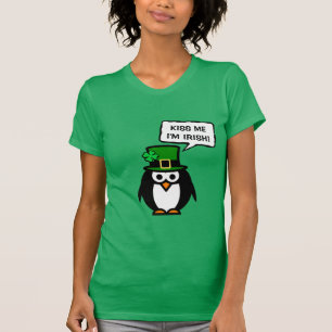 Süßes St. Patricks Day Pinguin T-Shirt   Küss mich
