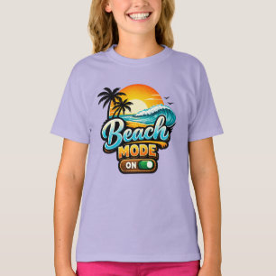Süßes Strand-Modus Sommerferien Mädchen T-Shirt
