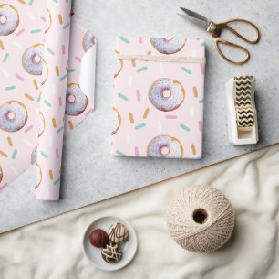 Süßes Streusel-Donut-Wasserfarbenmuster Geschenkpapier