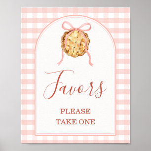 Süßes Stück Pastellrosa Gingham-Baby-Party-Geschen Poster