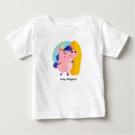 Süßes Surfing-Einhorn – Kawaii Sommerstrand Baby T-shirt