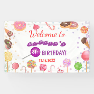 Süßes Süßes Land Geburtstag Eiscreme Donut Hinterg Banner
