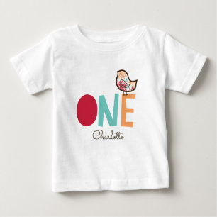 Süßes Süßigkeits-Damast-Küken-Mädchen-1. Baby T-shirt