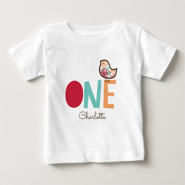 Süßes Süßigkeits-Damast-Küken-Mädchen-1. Baby T-shirt (Vorderseite)