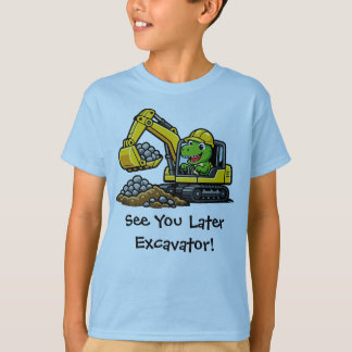 Süßes T-Rex-Bau-Baggerfahrer-T-Shirt T-Shirt