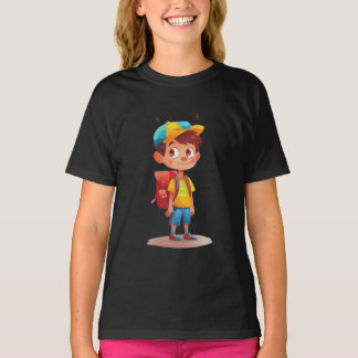 Süßes T-Shirt für Jungen – Glücklicher Rucksack 