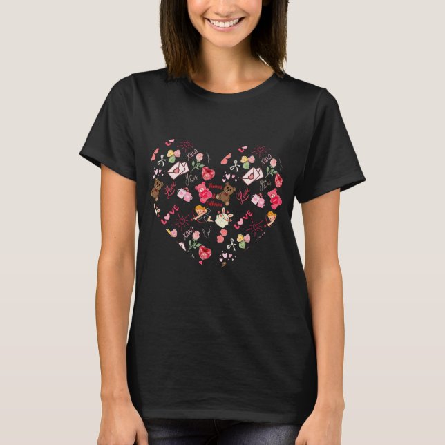 süßes T-Shirt mit Herz für den Valentinstag (Vorderseite)