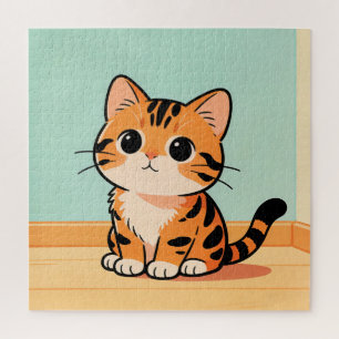 Süßes Tabby-Kätzchen-Puzzle Puzzle