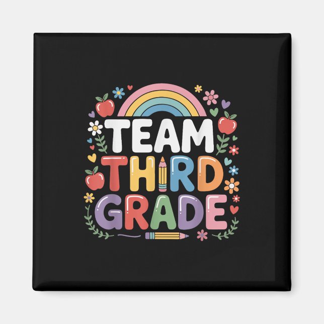 Süßes Team Regenbogen dritte Klasse für Lehrer &am Magnet (Vorne)