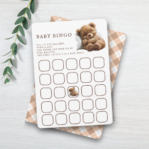 Süßes Teddybär-Baby-Bingo-Spiel Einladung