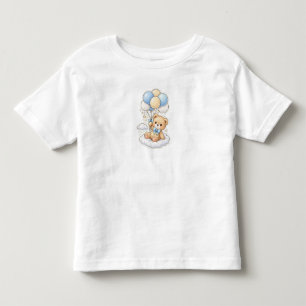 Süßes Teddybär-Baby-T-Shirt Ballons, Wolken & Kleinkind T-shirt