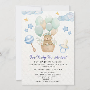 Süßes Teddybär-Ballon-Thema Einladung