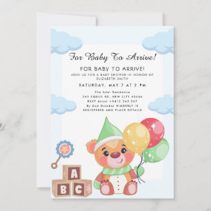 Süßes Teddybär-Ballon-Thema Einladung