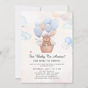 Süßes Teddybär-Ballon-Thema Einladung