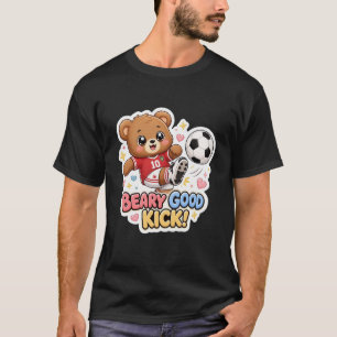 Süßes Teddybär-Fußballspieler-T-Shirt-Design T-Shirt