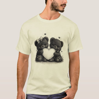 Süßes Teddybär-Liebe-T-Shirt – Sweet Heart Design T-Shirt