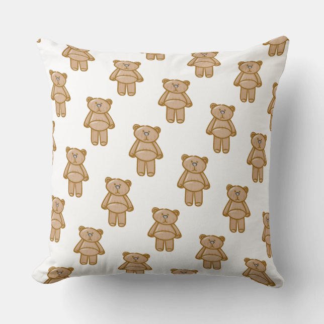 Süßes Teddybär-Muster Kissen (Vorderseite)