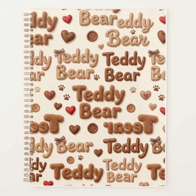 Süßes Teddybär-Muster Spiralblock & Tagebuch (Vorderseite)