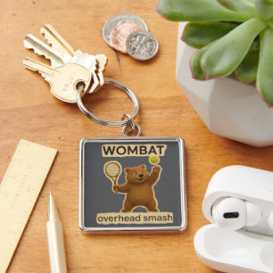 Süßes Tennis-Wombat-Design - Lustiges Australische Schlüsselanhänger
