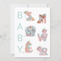 *~* Süßes Tier Buchstaben Kinderdusche Einladung