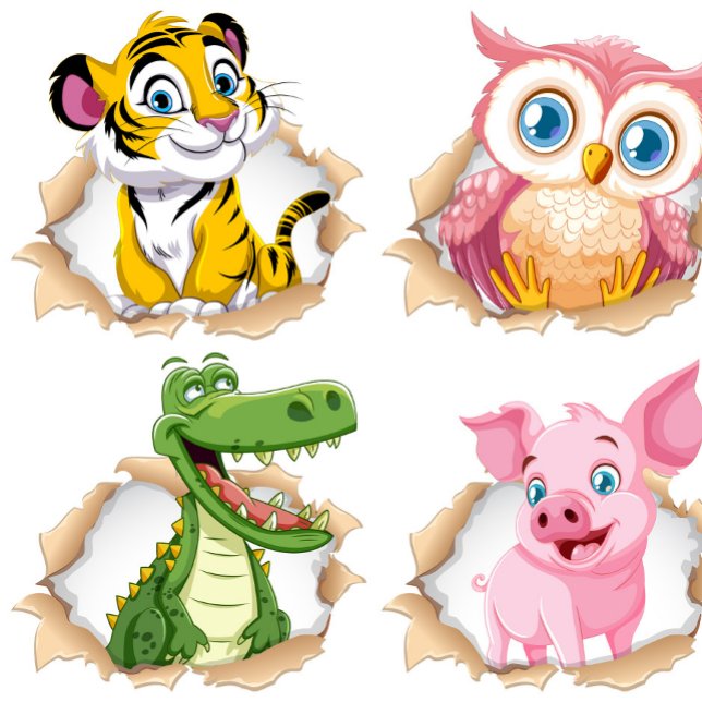 Süßes Tier-Puzzle mit Durchblick Puzzle (“Peek‑a‑boo! These friendly animals are bursting through for puzzle fun.”)