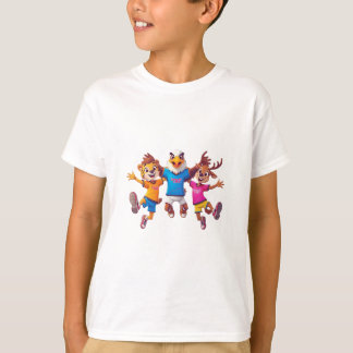 Süßes Tier Sportteam Maskottchen Cartoon-Design T-Shirt