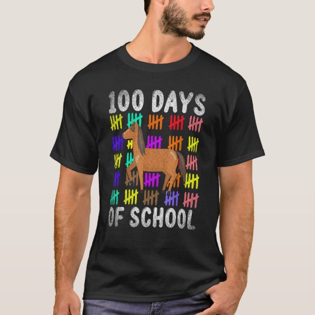 Süßes Tier Student Farmer Kind Geschenk Pferd 100  T-Shirt (Vorderseite)