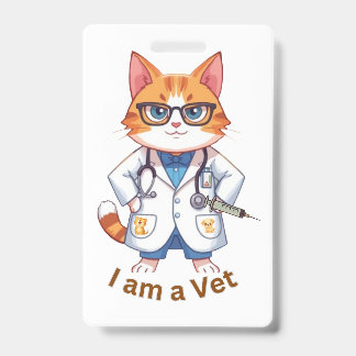 Süßes Tierarztkatze "Ich bin ein Tierarzt" Design Ausweis