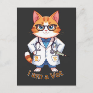 Süßes Tierarztkatze "Ich bin ein Tierarzt" Design Postkarte