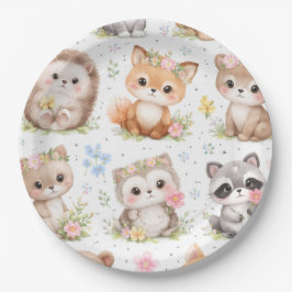 Süßes Tiermuster Pappteller