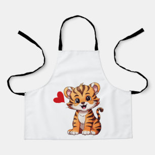 Süßes Tiger-Herz-Tierliebhaber-Valentinstag-Design Schürze