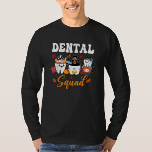 Süßes trägt Pilger Truthahn Zahnmedizin Team Dankf T-Shirt
