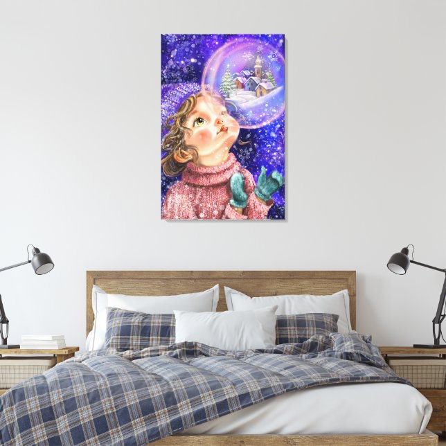 Süßes träumendes Mädchen Leinwanddruck (Insitu (Schlafzimmer))
