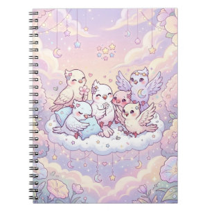 Süßes träumerisches Vogel Freunde Spiral Notizbuch Notizblock