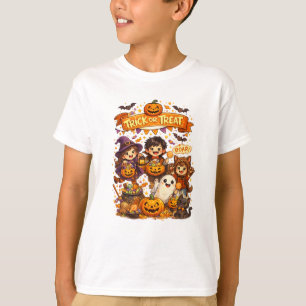Süßes Trick-or-Treat Halloween-Kinder T-Shirt Desi