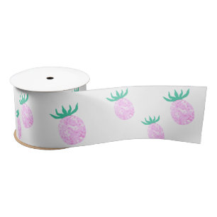 Süßes tropisches rosa Ananas-Muster Satinband