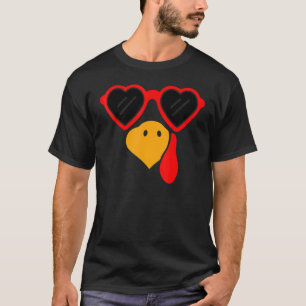 Süßes Truthahngesicht Pilger Erntedankfest Kostüm T-Shirt