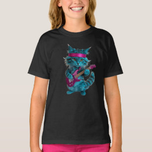Süßes Türkis Katzen Kinder T-Shirt