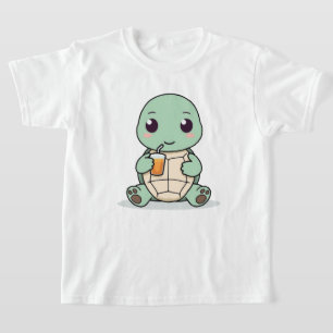 Süßes Turtle-Kinder-T-Shirt mit Kawaii-Tierdesign T-Shirt