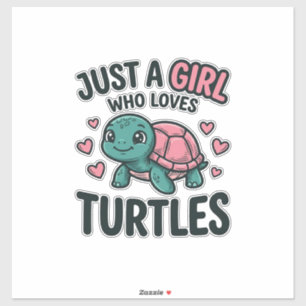 Süßes Turtle-Liebhaber-Mädchen Vintage-Gravur-Shir Aufkleber